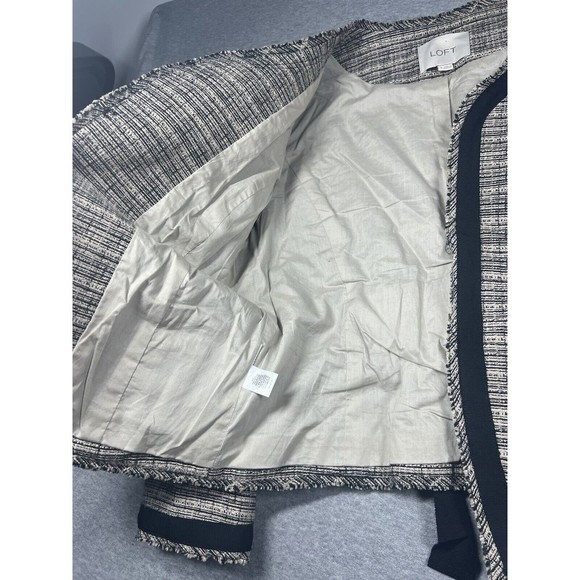 LOFT Navy and White Tweed Blazer - Picture 4 of 8